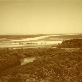 Aerial view Noosa River mouth