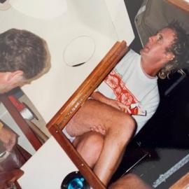Denis 'Wombat' Walrave and John Glasgow, Noosaville, ca 1980s