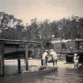 Boating in the feed, Noosa North Shore, ca 1920s