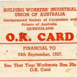 O.K. Card, 1957
