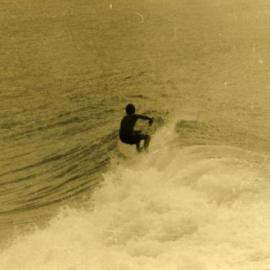 Board rider, Tea Tree Bay, Noosa Heads, ca 1968