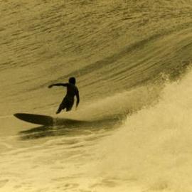 Board rider, Tea Tree Bay, Noosa Heads, ca 1968