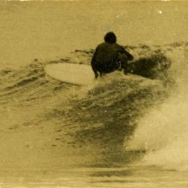 Board rider, Tea Tree Bay, Noosa National Park, Noosa Heads, ca 1968