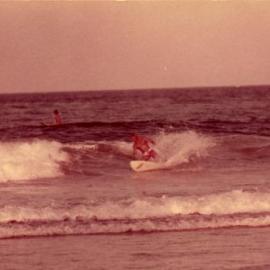 Board riders, Noosa Main Beach, Noosa Heads, ca 1960s