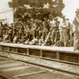 Soldiers, Cooroy Railway Station, ca 1940s