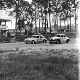 Car racing, speedway meeting, Caboolture, ca May 1973