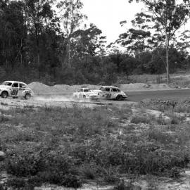 Car racing, speedway meeting, Caboolture, ca May 1973