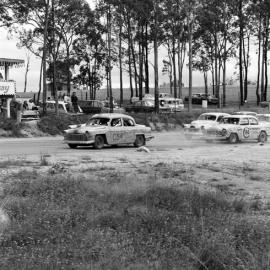 Car racing, speedway meeting, Caboolture, ca May 1973