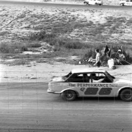 Car racing, speedway meeting, Caboolture, ca May 1973