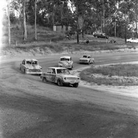 Car racing, speedway meeting, Caboolture, ca May 1973