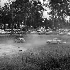 Car racing, speedway meeting, Caboolture, ca May 1973