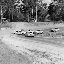 Car racing, speedway meeting, Caboolture, ca May 1973