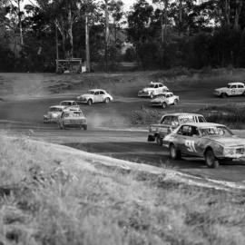 Car racing, speedway meeting, Caboolture, ca May 1973