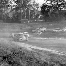 Car racing, speedway meeting, Caboolture, ca May 1973