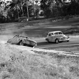 Car racing, speedway meeting, Caboolture, ca May 1973