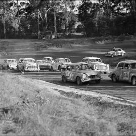 Car racing, speedway meeting, Caboolture, ca May 1973