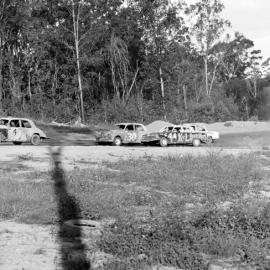 Car racing, speedway meeting, Caboolture, ca May 1973