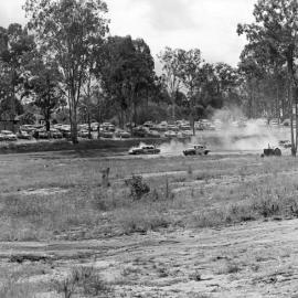Car racing, speedway meeting, Caboolture, ca May 1973