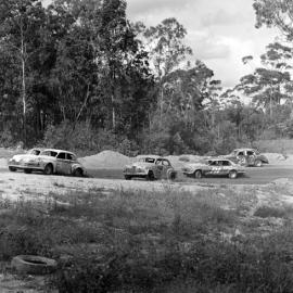 Car racing, speedway meeting, Caboolture, ca May 1973