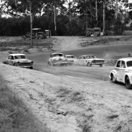 Car racing, speedway meeting, Caboolture, ca May 1973