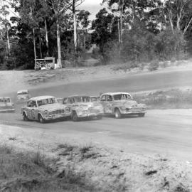 Car racing, speedway meeting, Caboolture, ca May 1973