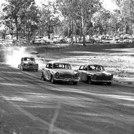 Car racing, speedway meeting, Caboolture, ca May 1973