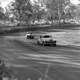 Car racing, speedway meeting, Caboolture, ca May 1973