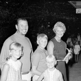 Family outing, Christmas Eve Mardi Gras, Poinciana Avenue, Tewantin, 24 December 1969