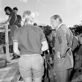 Duke of Edinburgh and participants, Duke of Edinburgh Gold Awards ceremony, Maryborough, 24 October 1973