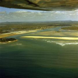 Aerial view, Noosa Spit, Noosa Heads, ca April 1974