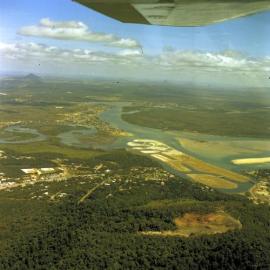 Aerial view, Noosa River, Noosa Heads, ca April 1974