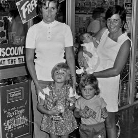 Family outing, Mayfair Arcade, Tewantin, December 1973