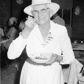 Bowler, Greens Christening day celebrations, Noosa Heads Bowls Club, Lanyana Way, Noosa Heads, 26 December 1969