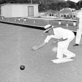 Bowler, Greens Christening day celebrations, Noosa Heads Bowls Club, Lanyana Way, Noosa Heads, 26 December 1969