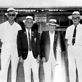 Bowlers, Greens Christening day celebrations, Noosa Heads Bowls Club, Lanyana Way, Noosa Heads, 26 December 1969