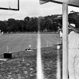 Bowlers, Greens Christening day celebrations, Noosa Heads Bowls Club, Lanyana Way, Noosa Heads, 26 December 1969