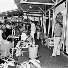 Dignitaries and guests, official opening, Arcadia Shopping Centre, Arcadia Street, Noosa Junction, Noosa Heads, 1970s