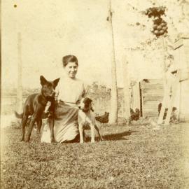 Eileen Ross and pets, Cooroy, 1920s