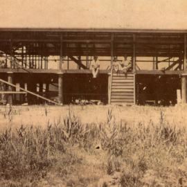 Charles Nicholas home under construction, Pig Island, ca 1911