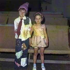 Clown and Dancer, Tewantin State School Fancy Dress Ball, Tewantin, 1967