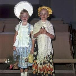 European girls, Tewantin State School Fancy Dress Ball, Tewantin, 1967