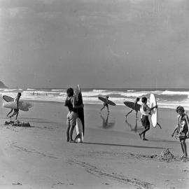 Competitors, Noosa Heads Surfboard Open, Sunshine Beach, September 1969