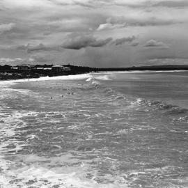 Board riders, Cyclone Dinah, Noosa Main Beach, Noosa Heads, 29-30 January, 1967