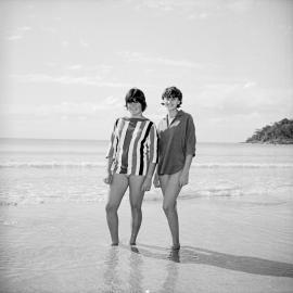 Beachgoers, Noosa Main Beach, Noosa Heads, 5 June 1966