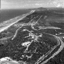 Aerial view south to Point Arkwright, 1970