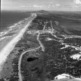 Aerial view south to Point Arkwright, 1970