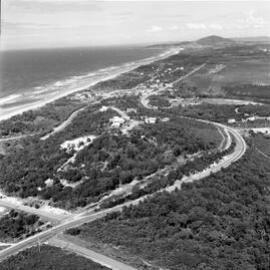 Aerial view south to Point Arkwright, 1970