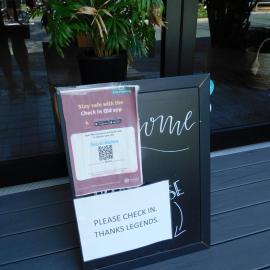 Covid 19 check-in, Deus Ex Machina, 15 Noosa Dr, Noosa Heads, 2021