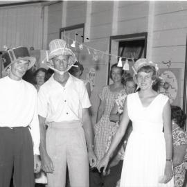 Fancy dress party participants, Laguna House, Hastings Street, Noosa Heads, 1955