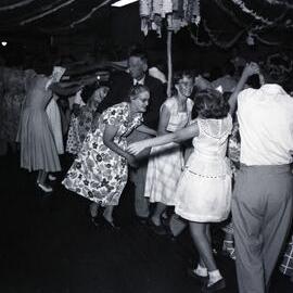 Dancers, Fancy Dress Ball, Laguna House, Hastings Street, Noosa Heads,  31 December 1951